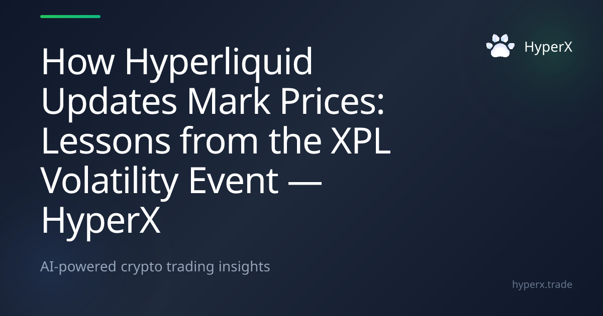 How Hyperliquid Updates Mark Prices: Lessons from the XPL Volatility ...